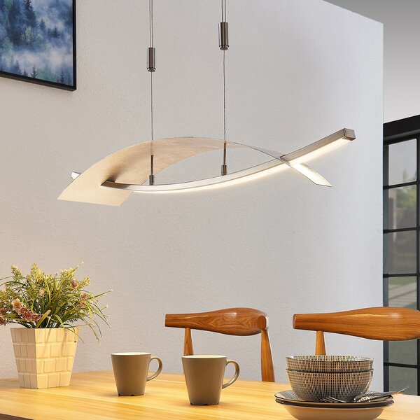 Lampa Wisząca Lucande, Marija, ściemnialny, metaliczny, salon, metal, nowoczesny