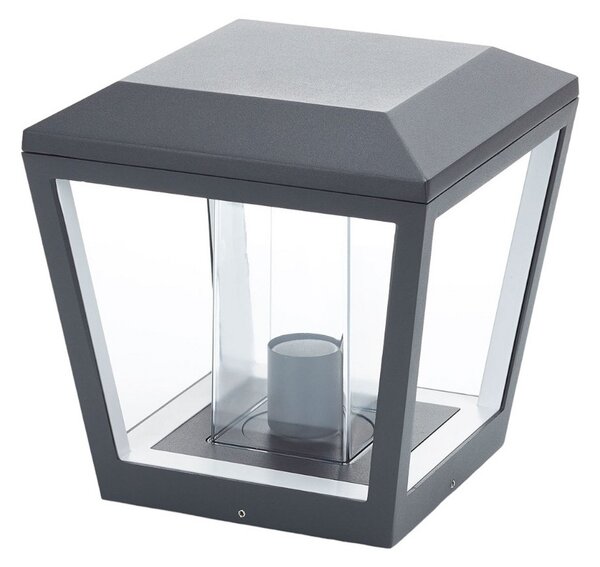 Zewnętrzna Lampa Lucande, Dunia, ściemnialny, czarny, taras, metal, nowoczesny