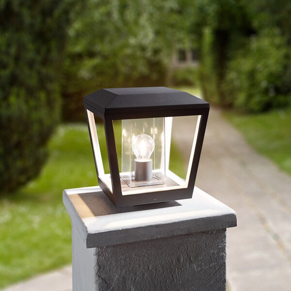 Zewnętrzna Lampa Lucande, Dunia, ściemnialny, czarny, taras, metal, nowoczesny
