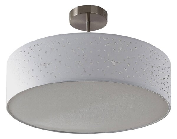 Lampa Sufitowa Lindby, Umma, ściemnialny, biały, salon, tkanina | tekstylia, nowoczesny