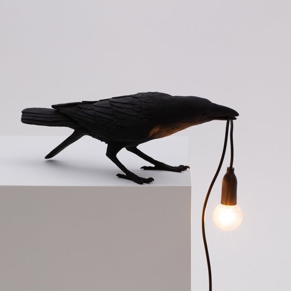 Lampa Stołowa SELETTI, Bird Lamp, czarny, salon, tworzywo sztuczne, design