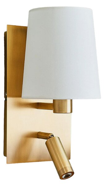 Lampa Ścienna Lindby, Aiden, antyczny mosiądz, salon, tkanina | tekstylia, nowoczesny