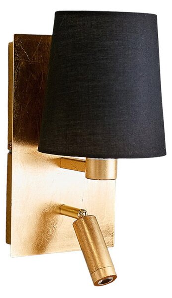Lampa Ścienna Lindby, Aiden, czarny, salon, tkanina | tekstylia, nowoczesny