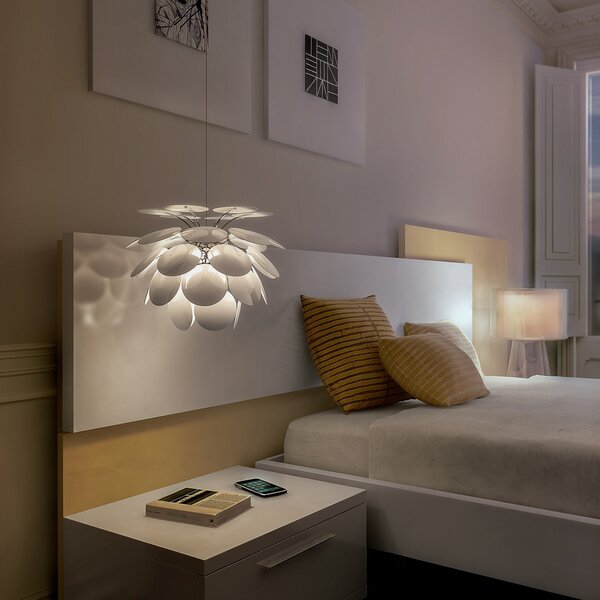 Lampa Wisząca MARSET, Discocó, ściemnialny, biały, salon, tworzywo sztuczne, design