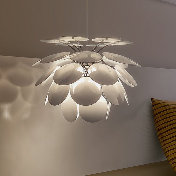 Lampa Wisząca MARSET, Discocó, ściemnialny, biały, salon, tworzywo sztuczne, design