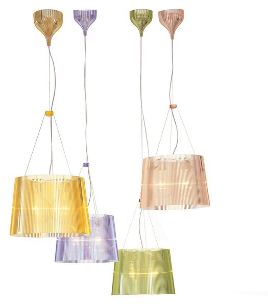 Lampa Wisząca Kartell, Gé, pudrowy róż, salon, tworzywo sztuczne, design