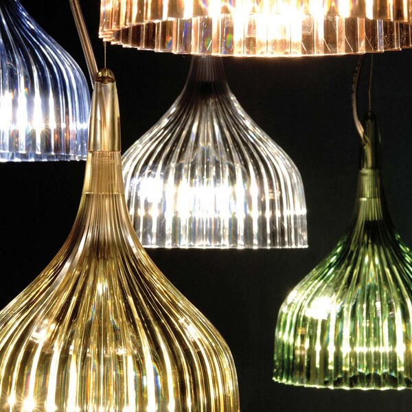 Lampa Wisząca Kartell, É, transparentny, salon, tworzywo sztuczne, design