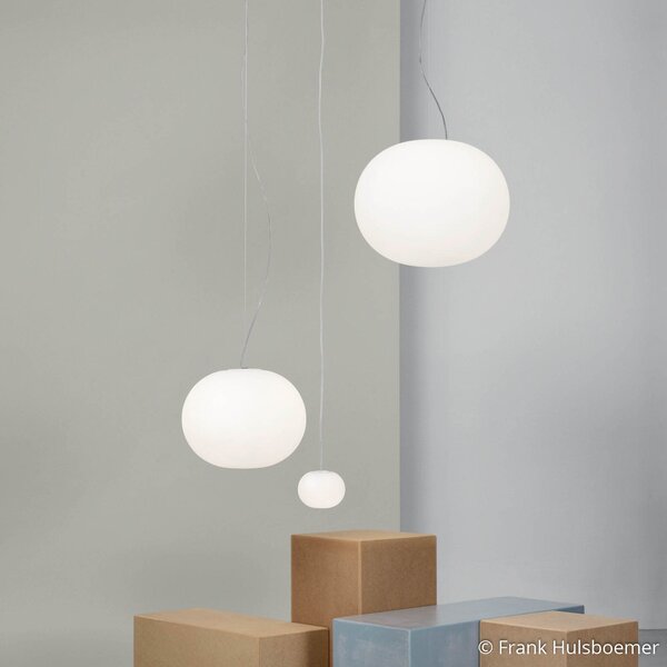 Lampa Wisząca FLOS, GLO-BALL, ściemnialny, biały, salon, szkło, design