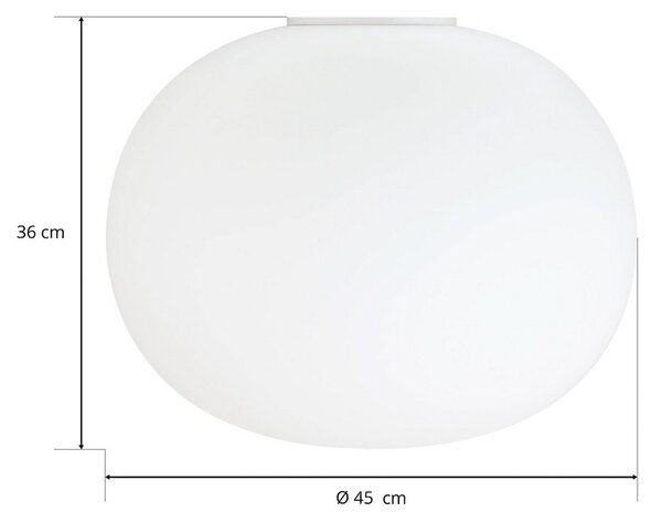 Lampa Sufitowa FLOS, GLO-BALL, ściemnialny, biały, salon, szkło, design
