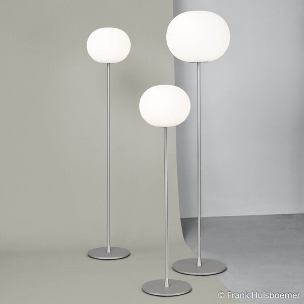 Lampa Podłogowa FLOS, GLO-BALL, ściemnialny, metaliczny, salon, szkło, design