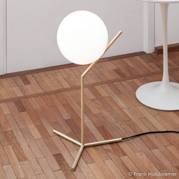 Lampa Stołowa FLOS, IC T1, ściemnialny, złoty | mosiężny, salon, metal, design