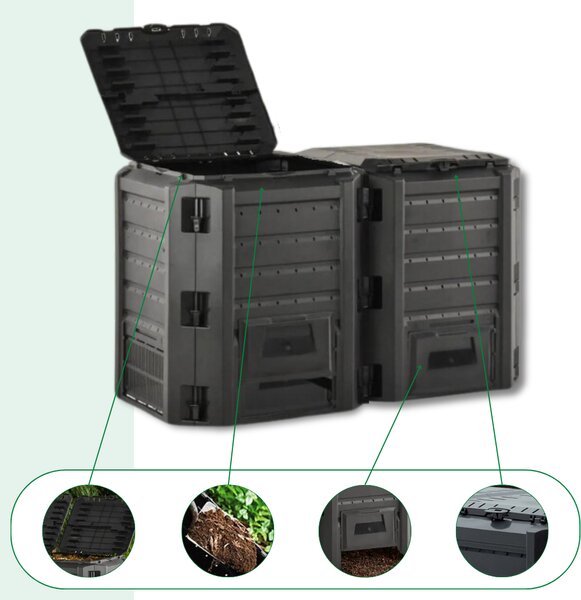 Kompostownik ogrodowy - Compogreen 800 l czarny Prosperplast
