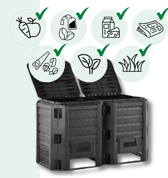 Kompostownik ogrodowy - Compogreen 800 l czarny Prosperplast