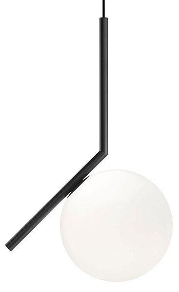 Lampa Wisząca FLOS, IC S1, ściemnialny, czarny, salon, szkło, design