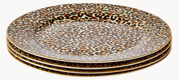 Komplet talerzy śniadaniowych z porcelany Leopard, 4 elem