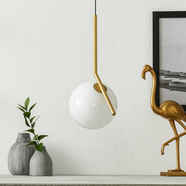 Lampa Wisząca FLOS, IC S1, ściemnialny, złoty | mosiężny, salon, metal, design