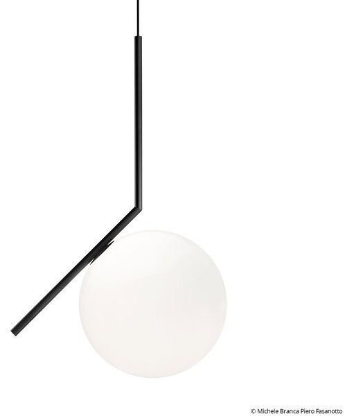 Lampa Wisząca FLOS, IC S2, ściemnialny, czarny, salon, szkło, design