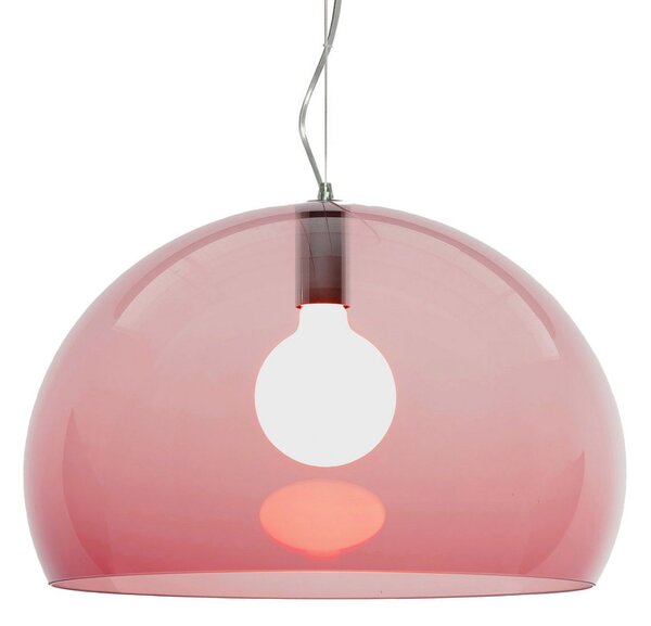 Lampa Wisząca Kartell, FL/Y, ściemnialny, czerwony, salon, tworzywo sztuczne, design