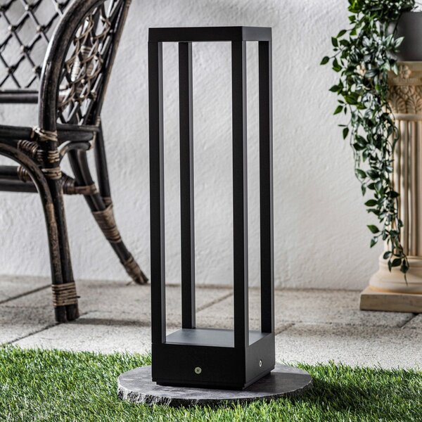 Zewnętrzna Lampa Lucande, Carlota, czarny, taras, metal, nowoczesny