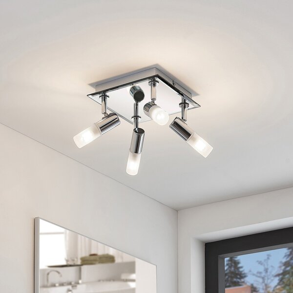 Lampa Sufitowa Lindby, Zela, ściemnialny, metaliczny, łazienka, metal, nowoczesny