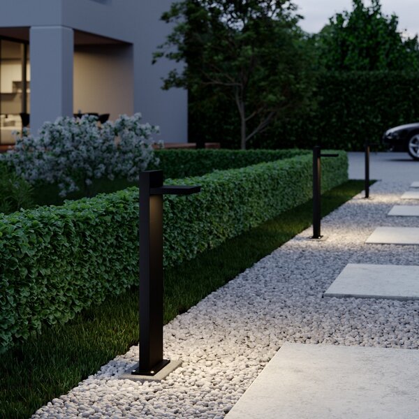 Zewnętrzna Lampa Lucande, Silvan, czarny, taras, aluminium, nowoczesny