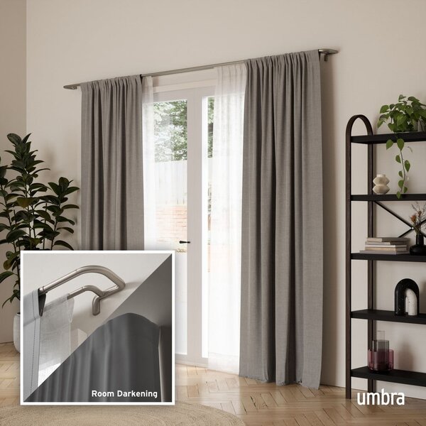 Stalowy regulowany podwójny karnisz 76 - 213 cm Twilight – Umbra