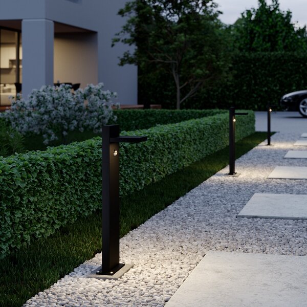 Zewnętrzna Lampa Lucande, Silvan, czarny, taras, aluminium, nowoczesny