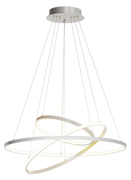 Lampa Wisząca Lucande, Ezana, ściemnialny, szary, salon, metal, nowoczesny