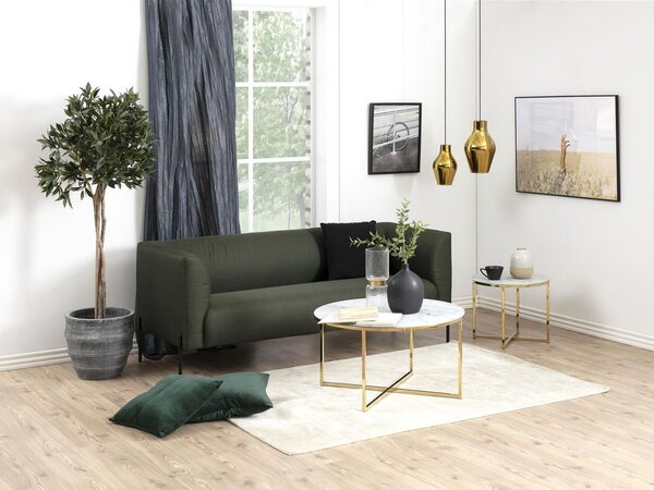 Stolik kawowy Alisma white/golden 50x42