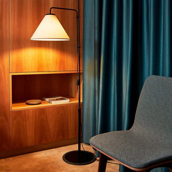 Funiculi Fabric Lampa Podłogowa Czarno-Biała - Marset