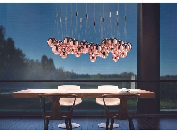 Lampa Wisząca Lodes, ściemnialny, pudrowy róż, jadalnia, szkło