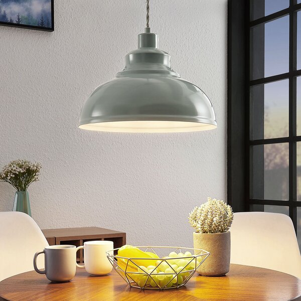 Lampa Wisząca Lindby, Albertine, ściemnialny, niebieski, salon, metal, vintage