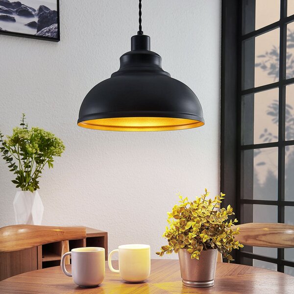 Lampa Wisząca Lindby, Albertine, ściemnialny, czarny, salon, metal, vintage