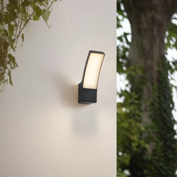 Zewnętrzna Lampa Lindby, Ilvita, czarny, balkon, aluminium, nowoczesny