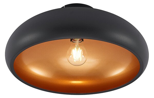 Lampa Sufitowa Lindby, Gerwina, ściemnialny, czarny, salon, metal, nowoczesny