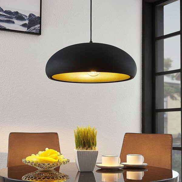 Lampa Wisząca Lindby, Gerwina, ściemnialny, czarny, salon, metal, nowoczesny