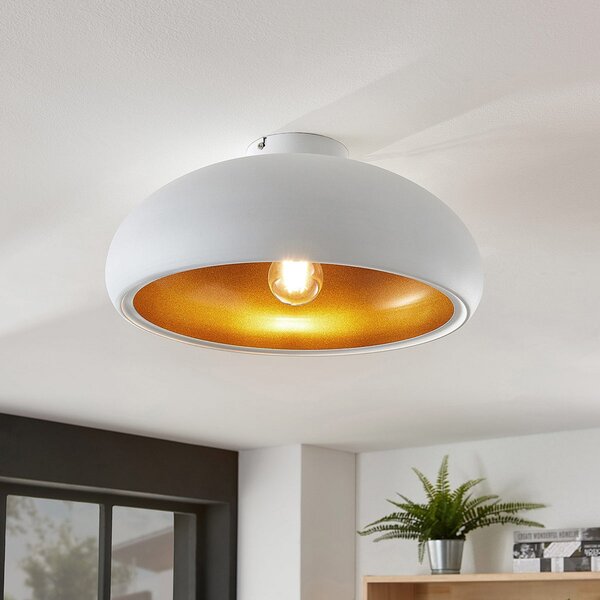 Lampa Sufitowa Lindby, Gerwina, ściemnialny, biały, salon, metal, nowoczesny