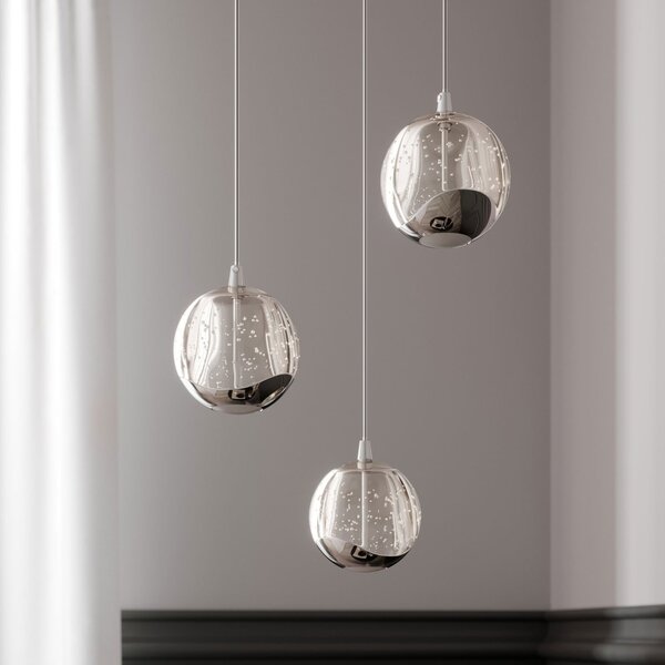 Lampa Wisząca Lucande, Hayley, transparentny, salon, szkło, nowoczesny