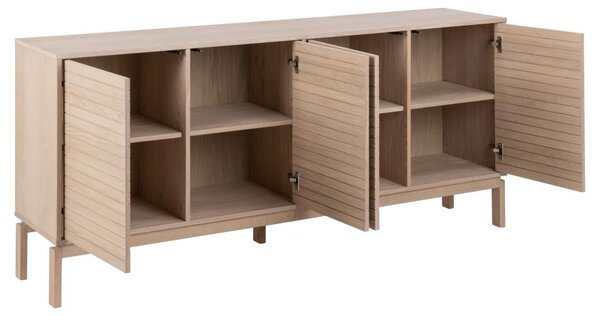 Komoda do salonu Linley, drewniana, lamele