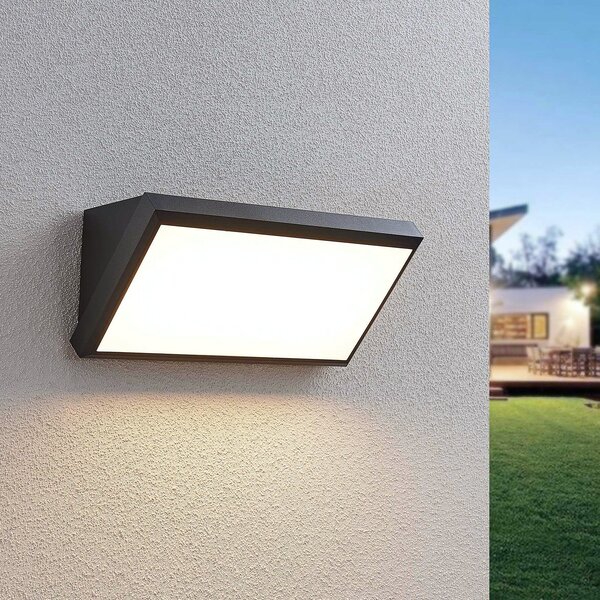 Zewnętrzna Lampa Lindby, Abby, czarny, balkon, tworzywo sztuczne, nowoczesny