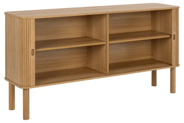 Komoda drewniana do salonu Langley (23284), dąb, z lamelami, 160 cm