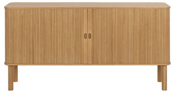 Komoda drewniana do salonu Langley (23284), dąb, z lamelami, 160 cm
