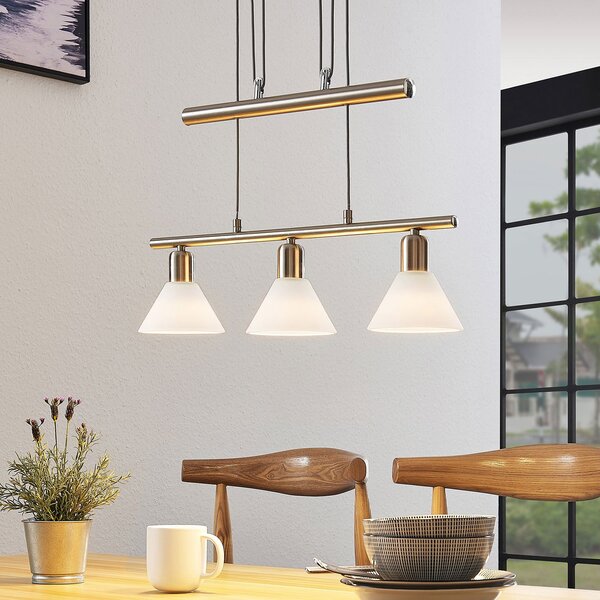 Lampa Wisząca Lindby, Delira, ściemnialny, metaliczny, salon, metal, nowoczesny