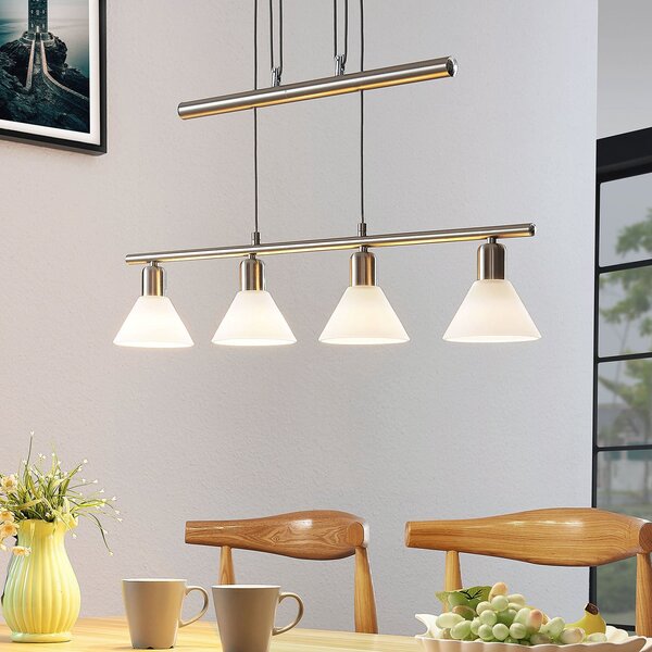 Lampa Wisząca Lindby, Delira, ściemnialny, metaliczny, salon, metal, nowoczesny