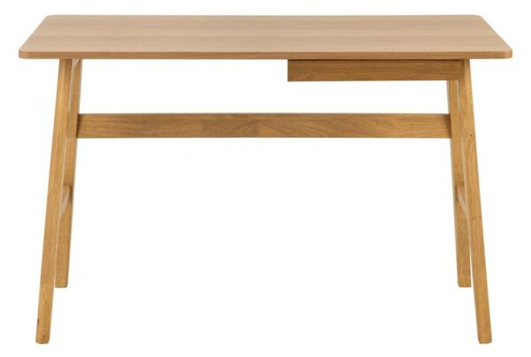 Biurko drewniane z szufladą Barnett (104886), dąb, do domu