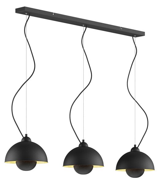 Lampa Wisząca Lindby, Gretja, ściemnialny, czarny, salon, metal, nowoczesny
