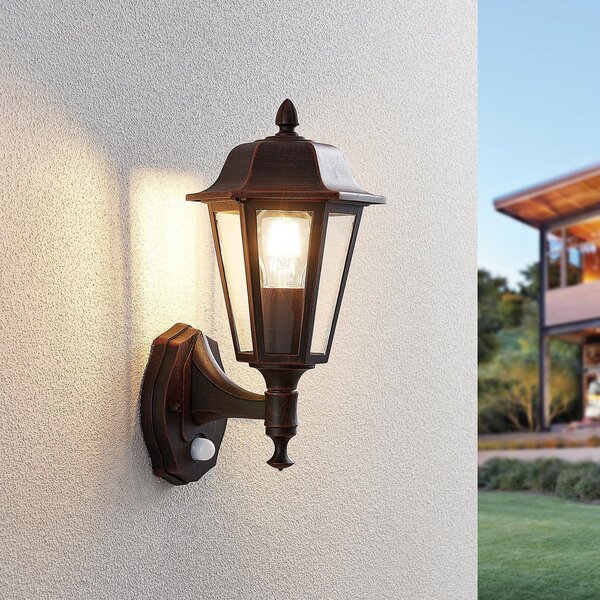 Zewnętrzna Lampa Lindby, Noor, ściemnialny, czarny, metal
