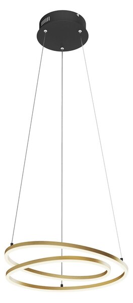 Lampa Wisząca Lindby, Davian, ściemnialny, złoty | mosiężny, salon, aluminium, nowoczesny