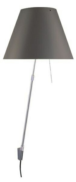 Lampa Ścienna Luceplan, ściemnialny, szary, salon, aluminium