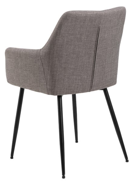 VERA Jasnoszare Taupe (tkanina Basel 34) - NOWOCZESNE KRZESŁO KUBEŁKOWE TAPICEROWANE DO SALONU/JADALNI LOFT